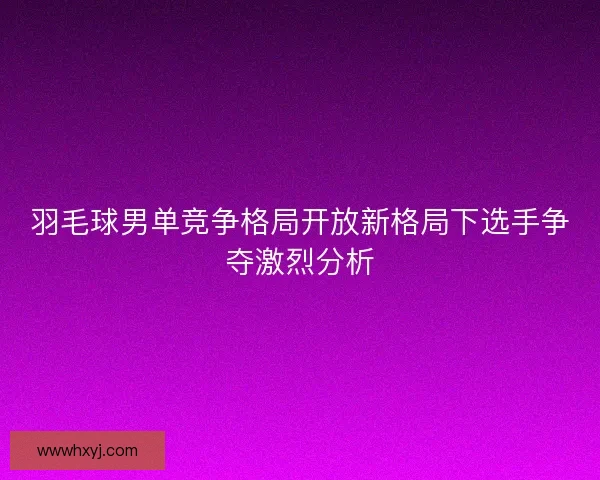 羽毛球男单竞争格局开放新格局下选手争夺激烈分析 羽毛球男单竞争格局开放新格局下选手争夺激烈分析